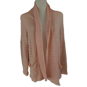 Silence Noise Small Peach Loose Knit Open Front Summer Cardigan Size Small